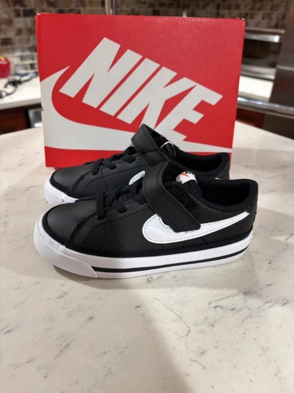 Nike Court Legacy TDV Toddler Kids Sneakers Size 10C Black White DA5382-002 New